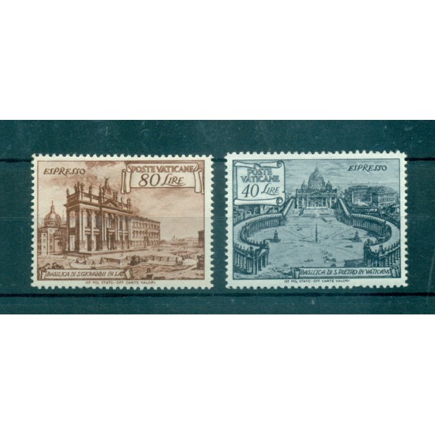 Vatican 1949 - Y & T. n. 140/49 + n. 11/12 exprés - Eglises et basiliques romaines