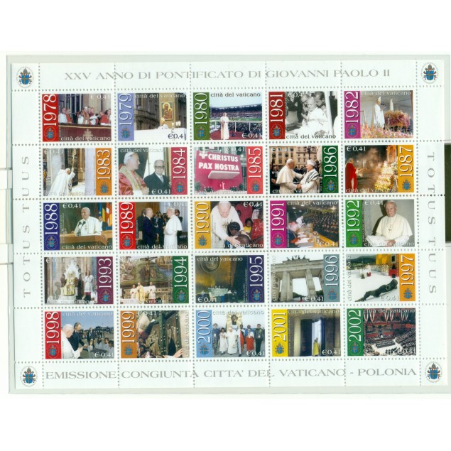 Vatican 2003 - Mi. n. 1429/1453 KB - Jean Paul II 25e Pontificat