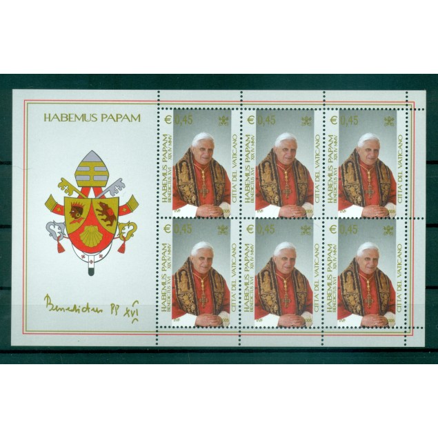 Vatican 2005 - Mi. n. 1517/1519 KB - "Habemus Papam" Benedetto XVI