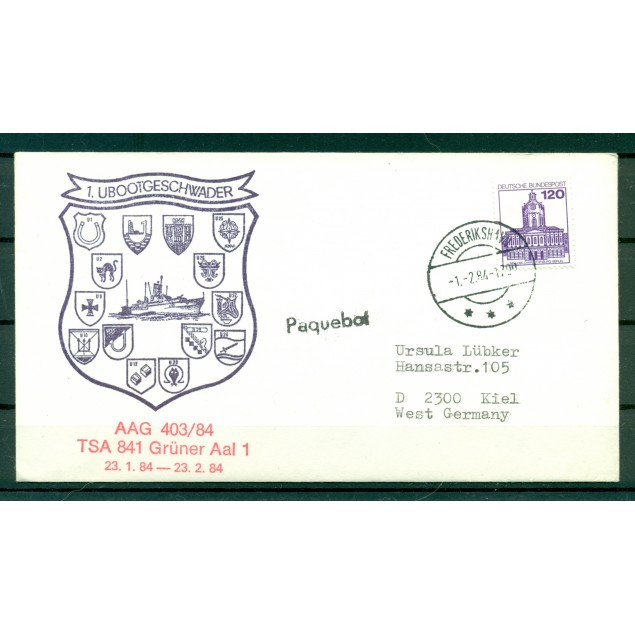 Germany 1984 - Cover 1st Submarine Squadron