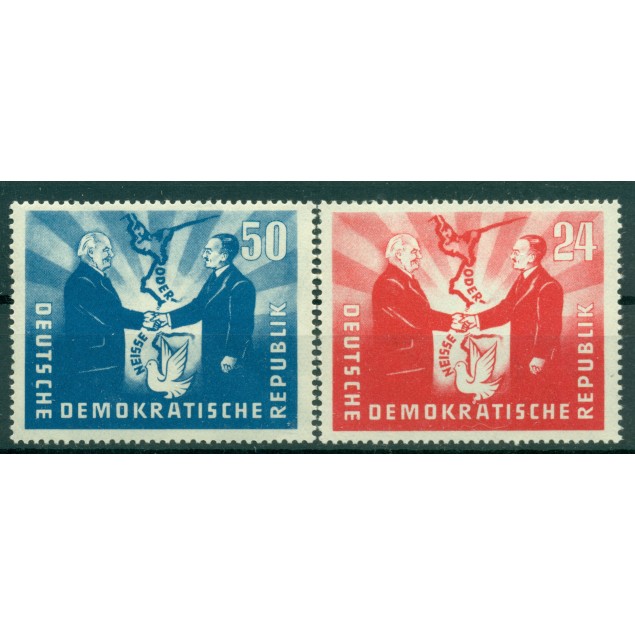 Germany - GDR 1951 - Y & T n. 36/37 - Visit of Polish president Bierut (Michel n. 284/85)