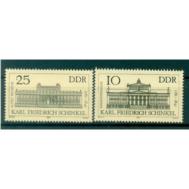 Allemagne - RDA 1981 - Y & T n. 2276/77 - Karl Friedrich Schinkel (Michel n. 2619/20)