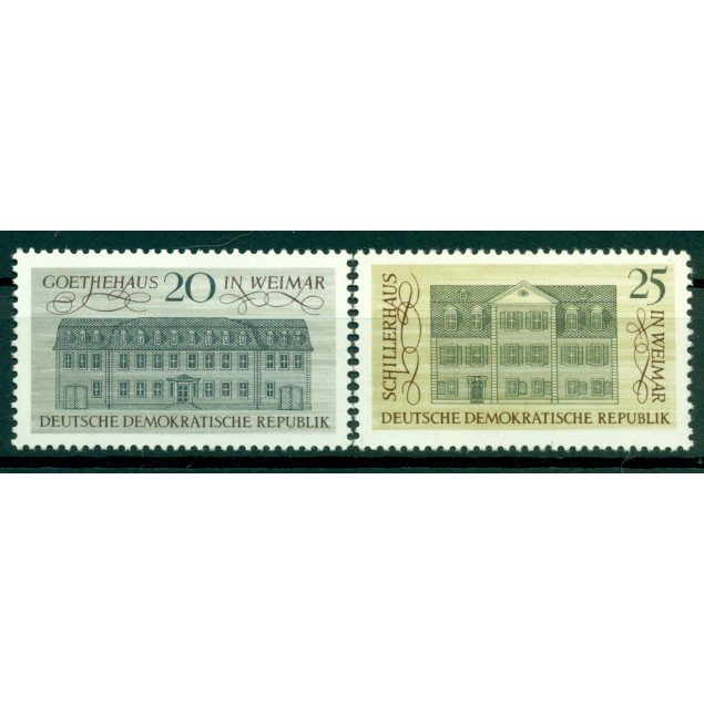 Germany - GDR 1967 - Y & T n. 1026/27 - Famous houses in Weimar (Michel n. 1329/30)