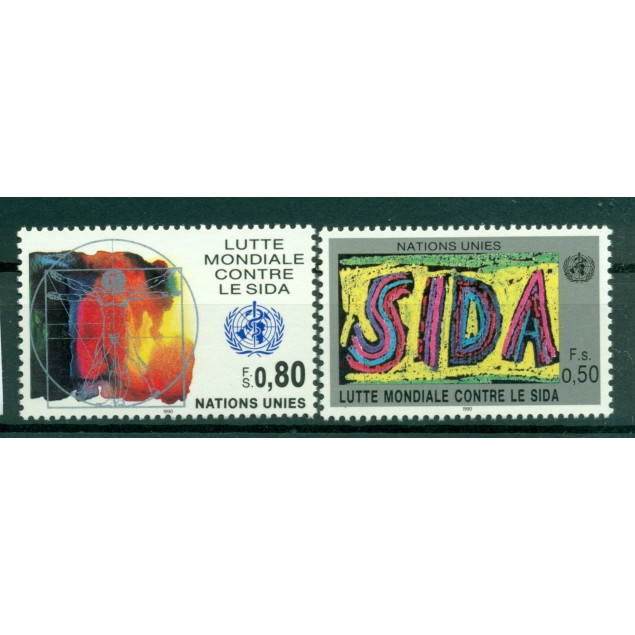 Nations Unies Genève 1990 - Y & T n. 188/89 - "Lutte mondiale contre le SIDA"