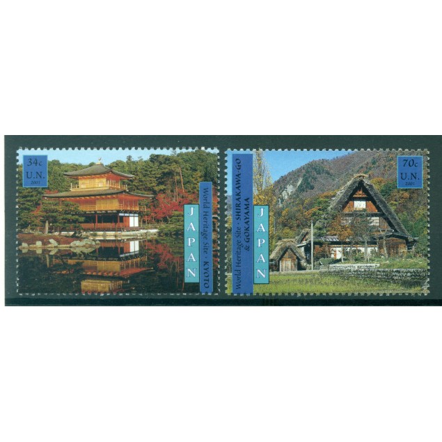 Nations Unies New York  2001 - Y & T n. 855/56 - Patrimoine mondial. Japon