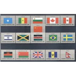 United Nations New York 1983 - Y & T n. 390/405 - Flags of Member States (IV) (Michel n. 422/37)