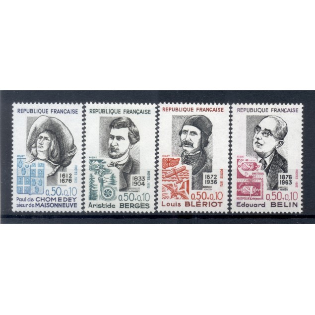 France 1972 - Y & T n. 1706/09 - Famous personalities (Michel n. 1782/83-1799/1800)