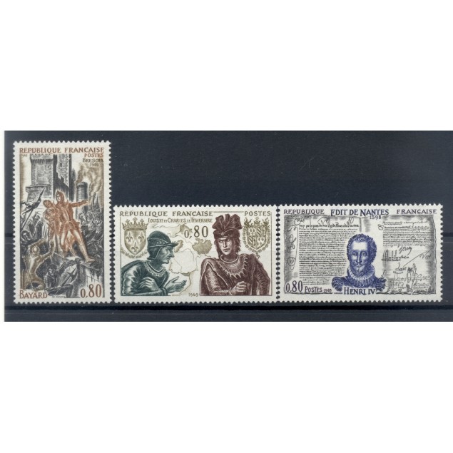 France 1969 - Y & T  n. 1616/18 - Grands noms de l'Histoire (Michel n. 1688/90)