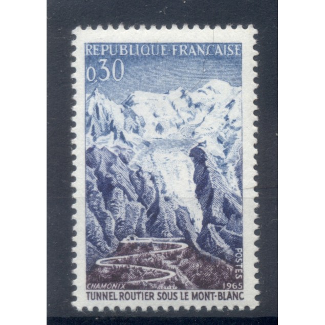 France 1965 - Y & T n. 1454 - Road tunnel under Mont Blanc (Michel n. 1520)