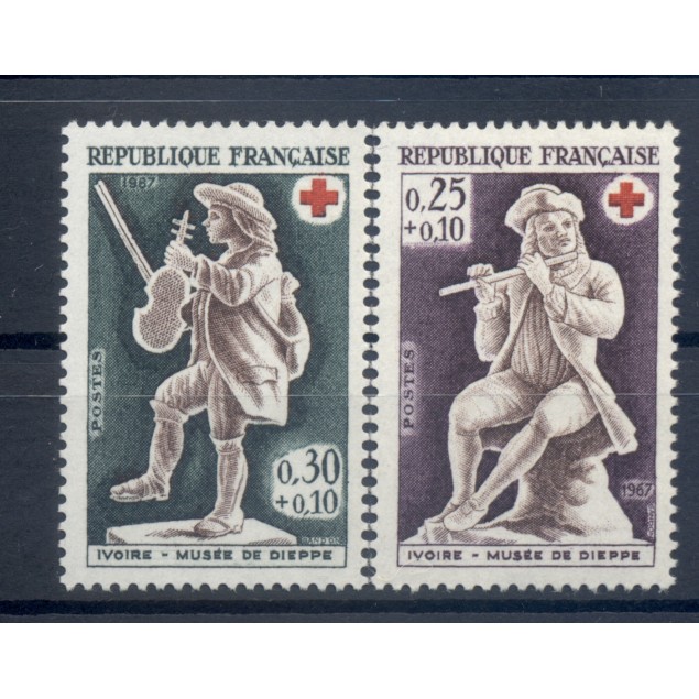 Francia  1967 - Y & T n. 1540/41 - A profitto della Croce Rossa (Michel n. 1607/08)