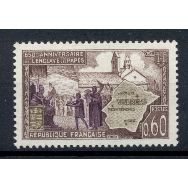 France 1968 - Y & T n. 1562 - Papal enclave of Valréas  (Michel n. 1627)