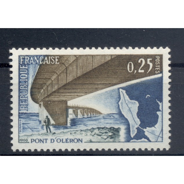 France 1966 - Y & T n. 1489 - Oléron bridge  (Michel n. 1551)