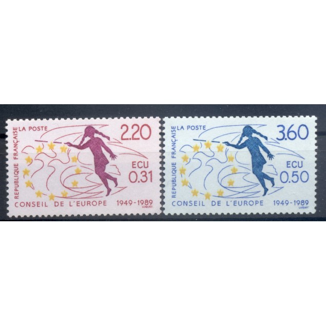 France 1989 - Y & T n. 100/01 - Council of Europe (Michel n. 45/46)