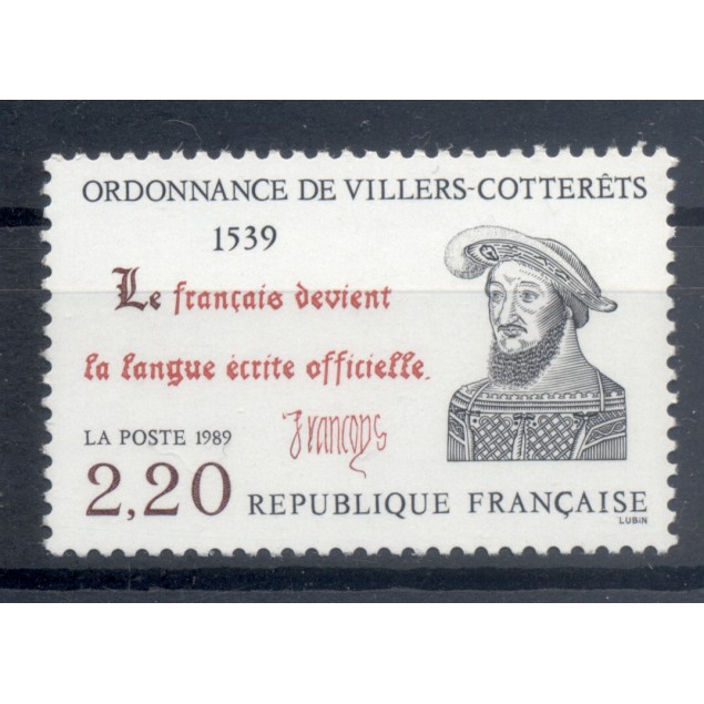 France 1989 - Y & T n. 2609 - Ordinance of Villers-Cotterêts (Michel n. 2746)