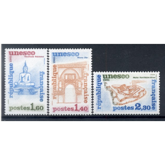 France 1981 - Y & T n. 68/70 - UNESCO (Michel n. 24/26)