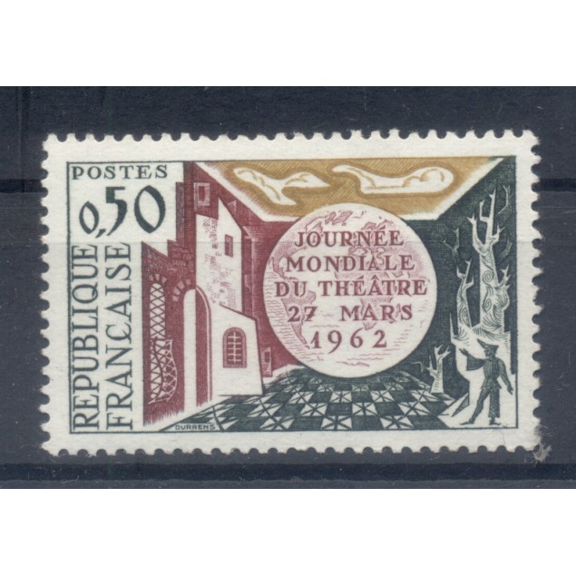 France 1962 - Y & T n. 1334 - World Theatre Day (Michel n. 1387)