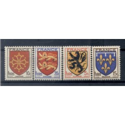 France 1944 - Y & T n. 602/05 - Coat of arms of provinces (Michel n. 615/18)