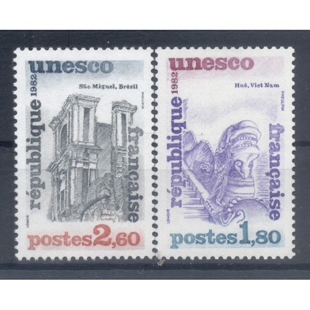 Francia  1982 - Y & T n. 71/72 - UNESCO (Michel n. 27/28)