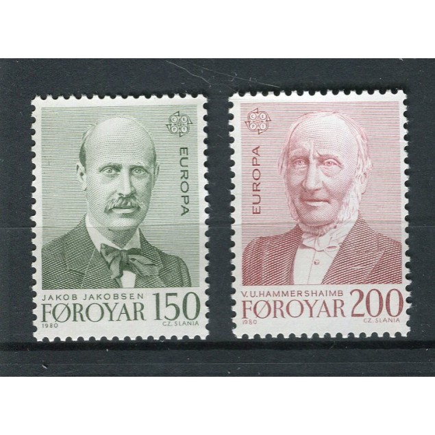 Faroe 1980 - Mi. n. 53/54 - EUROPA CEPT Personalities