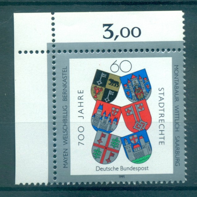 Germania 1991 - Y & T  n. 1360 - 7° centenario dei diritti di 6 città (Michel n. 1528)