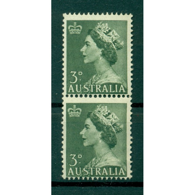 Australia 1953 - Y & T n. 197 - Definitive (Michel n. 236) Coil pair (1)