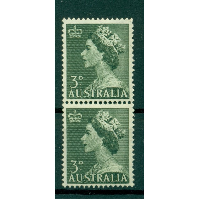 Australia 1953 - Y & T n. 197 - Definitive (Michel n. 236) Coil pair (2)