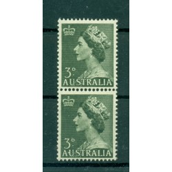 Australia 1953 - Y & T n. 197 - Serie ordinaria (Michel n. 236) Coil pair (4)