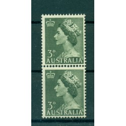 Australia 1953 - Y & T n. 197 - Definitive (Michel n. 236) Coil pair (5)