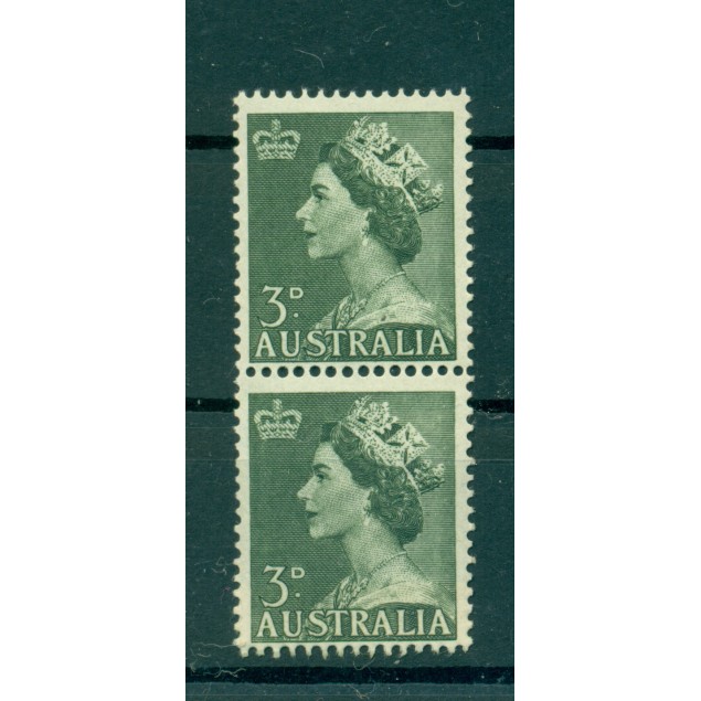 Australia 1953 - Y & T n. 197 - Definitive (Michel n. 236) Coil pair (7)