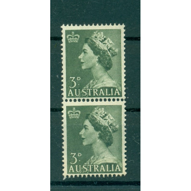 Australia 1953 - Y & T n. 197 - Definitive (Michel n. 236) Coil pair (8)