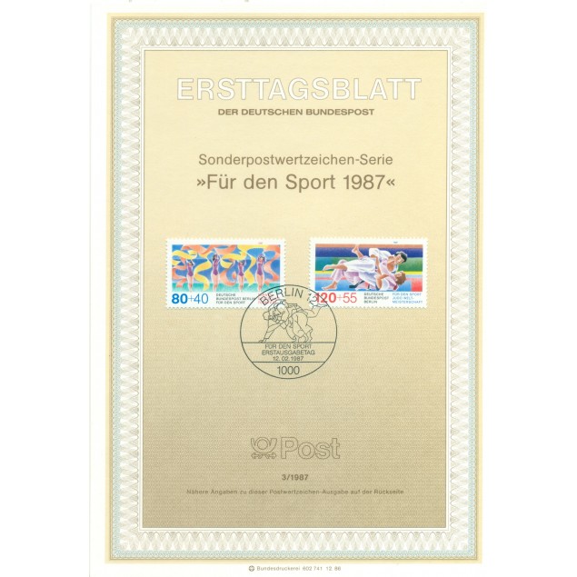 Berlino Ovest  1987 - Michel n. 777/78 - Eventi sportivi del 1987 (Y & T n. 738/39)