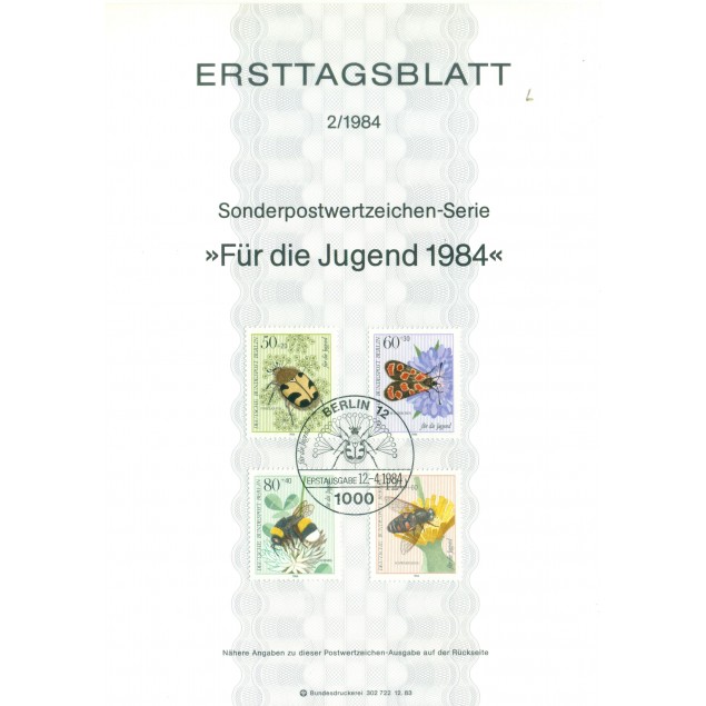 West Berlin  1984 - Michel n. 712/15 - Pollination insects (Y & T n. 673/76)