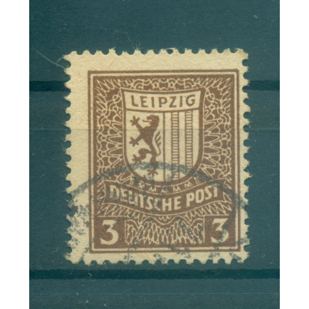 Saxe de l'Ouest  1946 - Michel n. 156 x - Armoiries et vues de Leipzig (v) (Y & T n. 31)