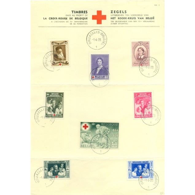 Belgium 1939 - Y & T n. 496/503 - Red Cross (Michel n. 497/504)