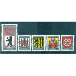 Germany - GDR 1983 - Y & T n. 2460/64 - Coat of arms of cities of the GDR (Michel n. 2817/21)