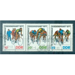 Allemagne - RDA 1977 - Y & T n. 1894A - Course cycliste de la Paix (Michel n. 2216/18)