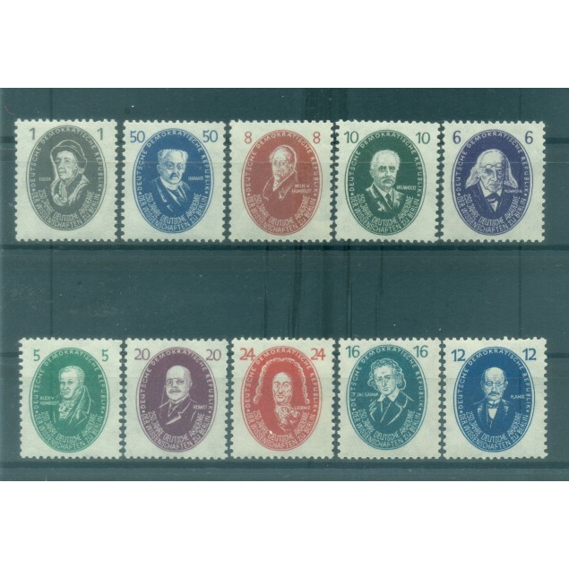 Germany - GDR 1950 - Y & T n. 15/24 - Academy of Sciences (Michel n. 261/70)