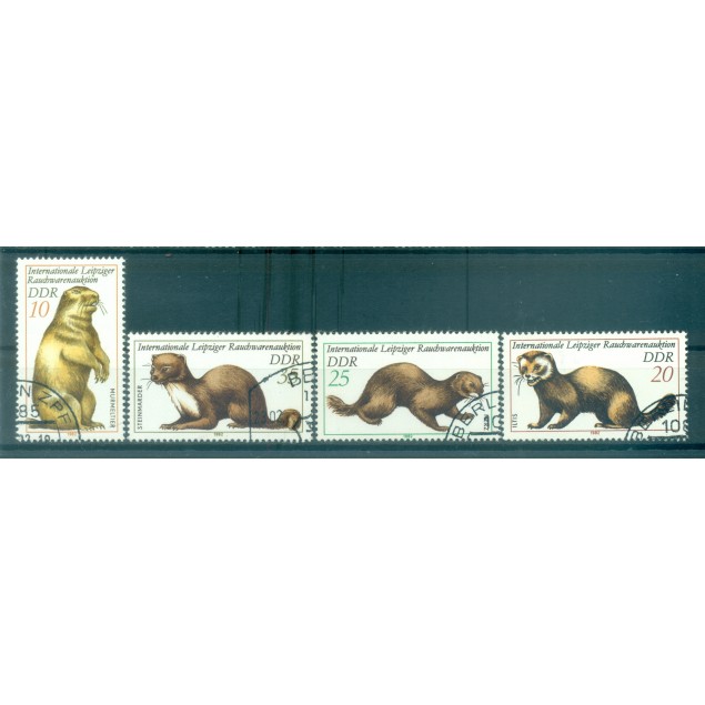 Germany - GDR 1982 - Y & T n. 2330/33 - Fur animals (Michel n. 2677/80)