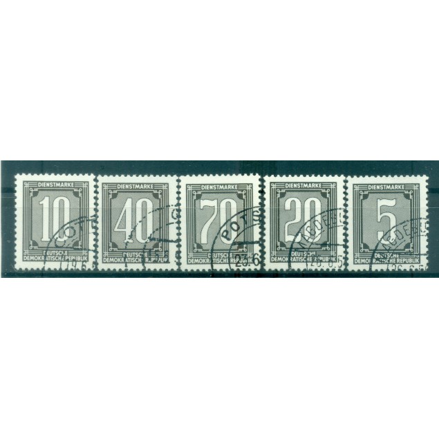 Allemagne - RDA 1956 - Y & T n. 34/38 timbres de service - Chiffres (Michel n. 1/5)