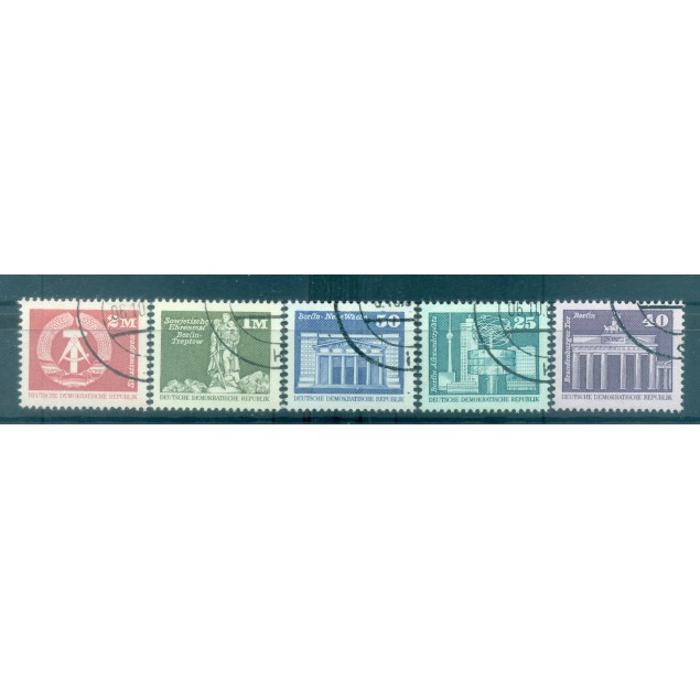 Allemagne - RDA 1980 - Y & T n. 2199/2203 - Série courante (Michel n. 2521 - 2541 - 2549/50 v - 2561)