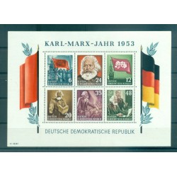 Allemagne - RDA 1953 - Y & T feuillet n. 2/3 - Karl Marx (Michel n. 8/9) (iii)