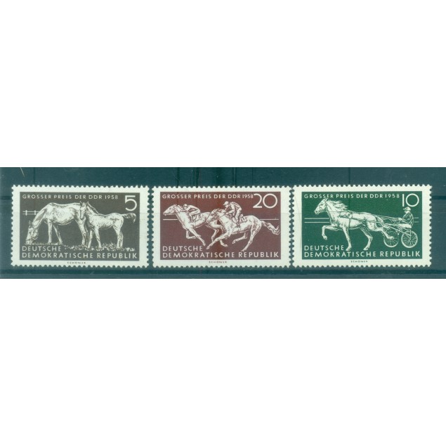 Allemagne - RDA 1958 - Y & T  n. 360/62 - Chevaux (Michel n. 640/42)