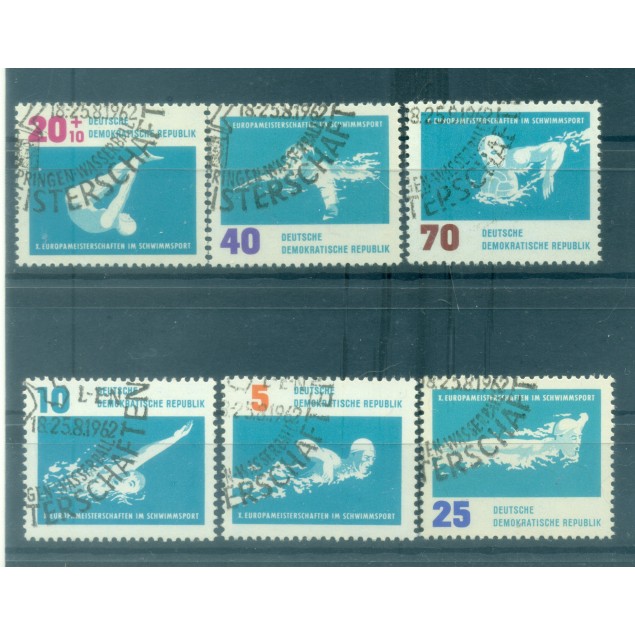 Allemagne - RDA 1962 - Y & T n. 620/25 - Natation (Michel n. 907/12)