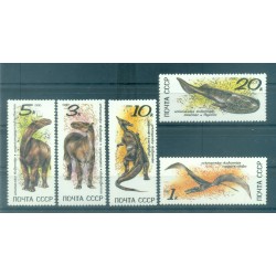 URSS 1990 - Y & T n. 5780/84 - Animali preistorici (Michel n. 6116/20)