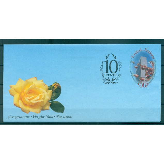 Nations Unies New York  1997 - Poste aérienne. Entier postal 60 centimes