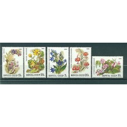 URSS 1988 - Y & T n. 5529/33 - Fiori (Michel n. 5847/51)