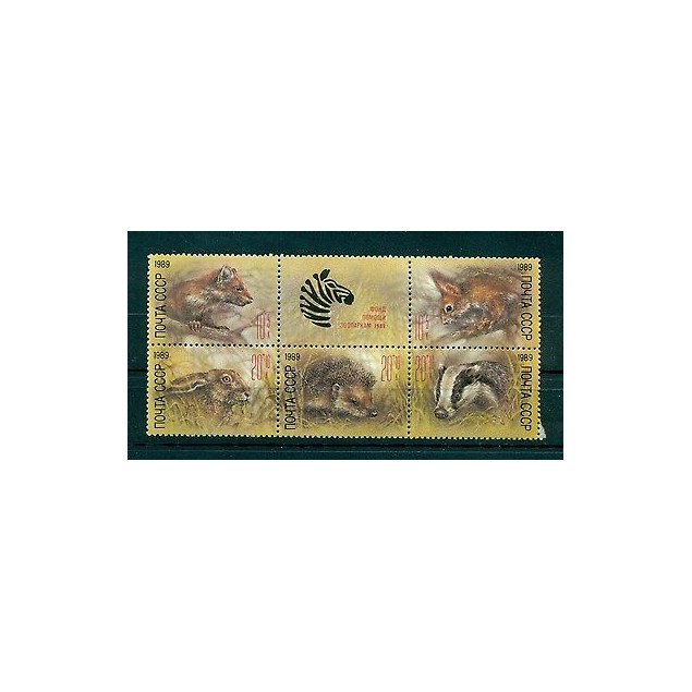 Russie - USSR 1989 - Michel n. 5935/39 - Fonds de secours pour zoo soviétique