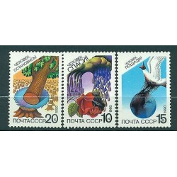 USSR 1990 - Y & T n. 5705/07 - Nature protection (Michel n. 6043/45)